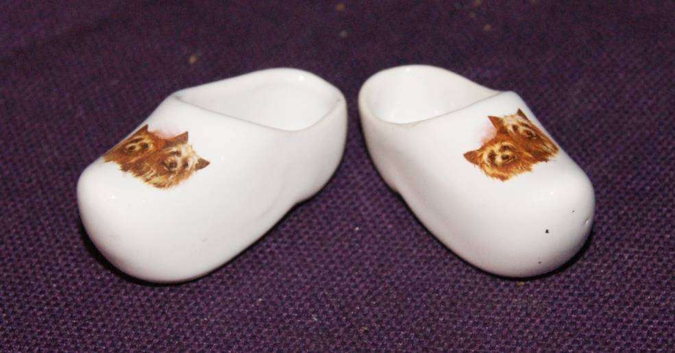 Pair of Yorkshire Terrier Porcelain Cloggs
