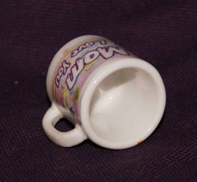 Miniature Porcelain "Mom I Love You" Mug