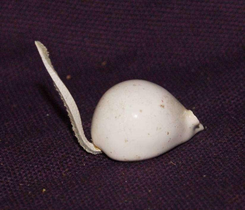 Miniature Porcelain Mouse Ornament with Leather Tail