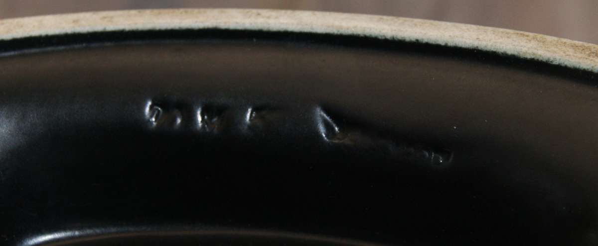 Black Oval Shaped Fluted Wedgwood Vase "Bateau Vase"