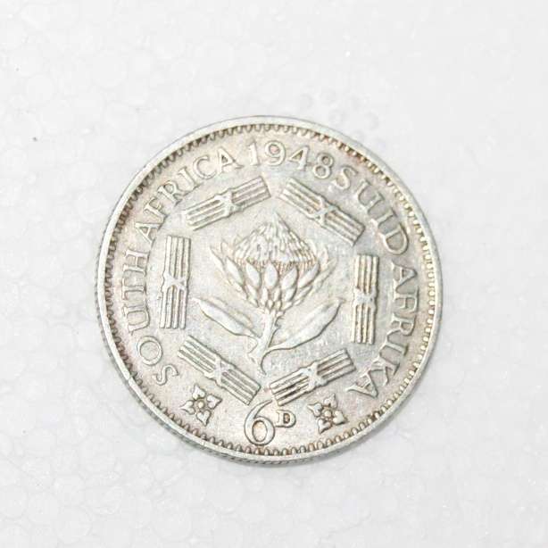 1948 Union of South Africa Sixpence (6D) 80% Silver (2.8g) @@ CCRRAAZZYY R1 START