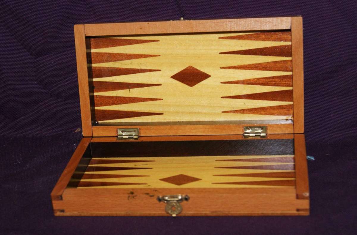Vintage Wooden Backgammon Box