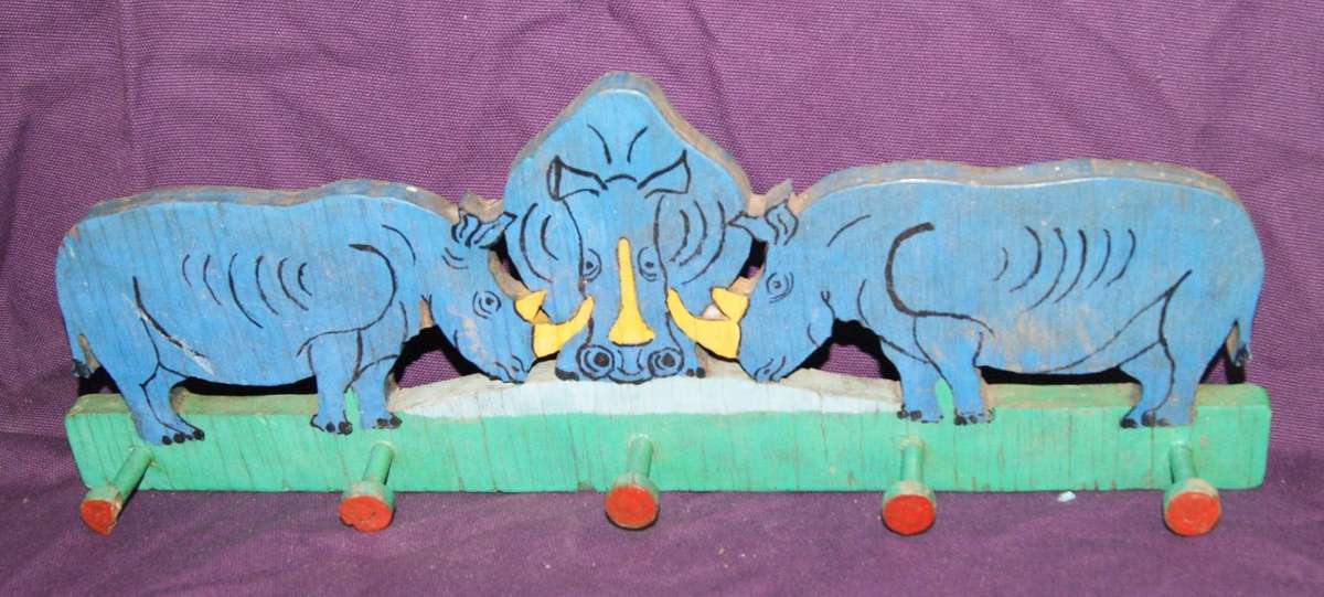 Vintage Hand Made Wooden Coat Rack