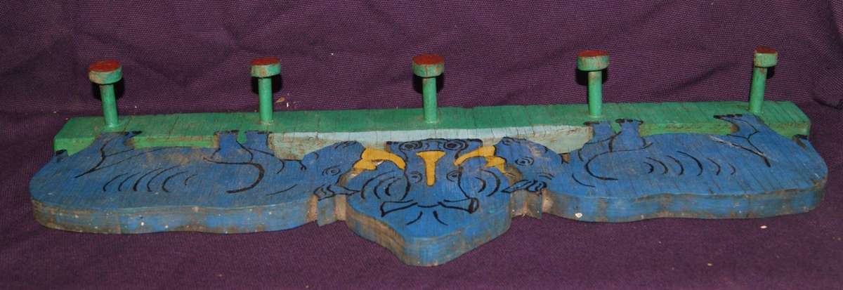 Vintage Hand Made Wooden Coat Rack