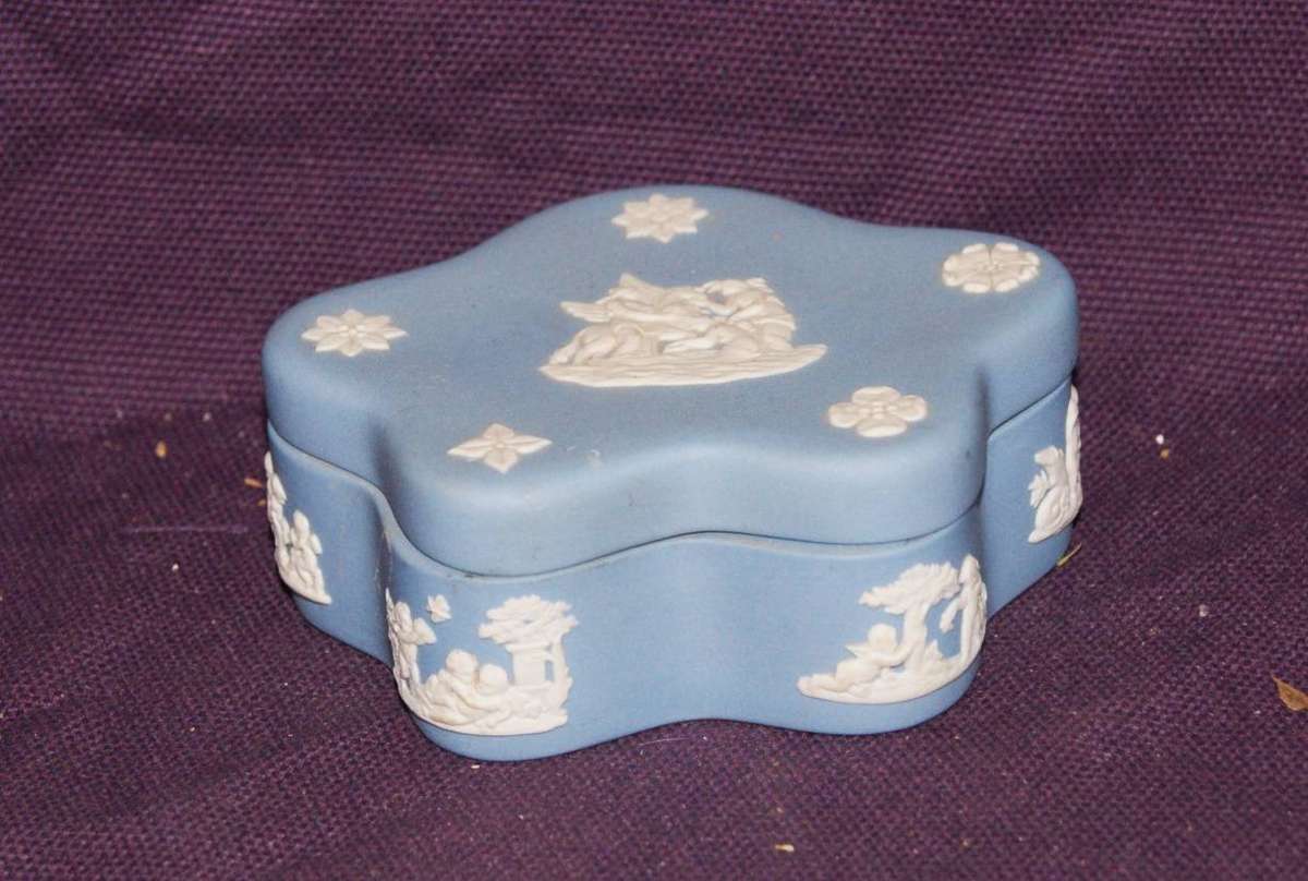 Vintage Wedgwood Blue Jasperware Trinket Box