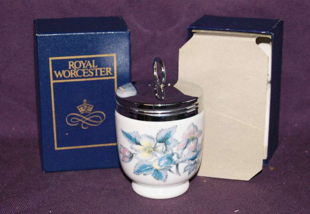 Vintage Royal Worcester King Sized Egg Coddler Woodland Pattern in Original Box