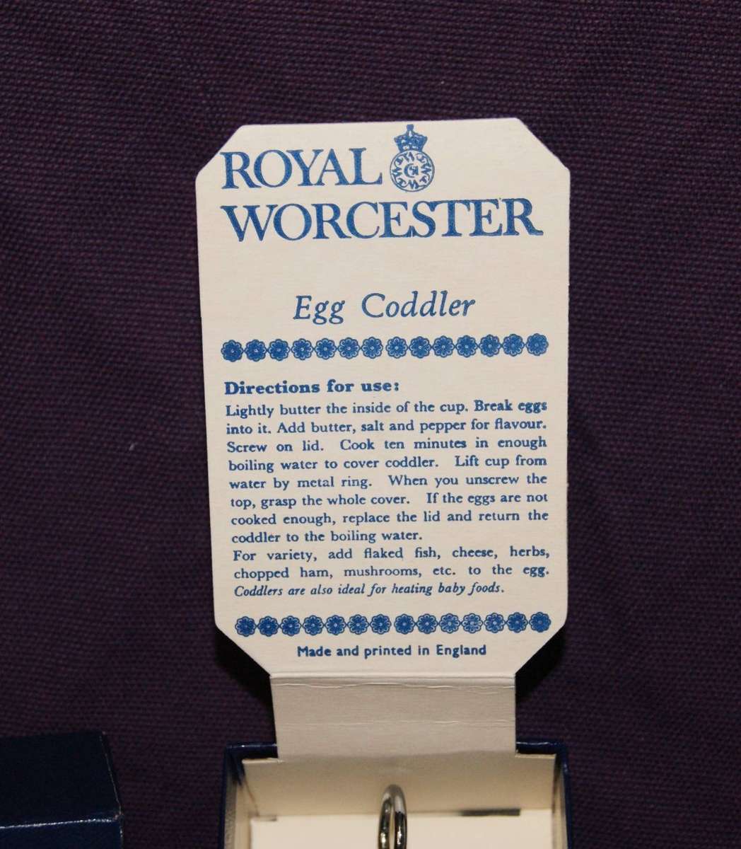 Vintage Royal Worcester King Sized Egg Coddler Woodland Pattern in Original Box