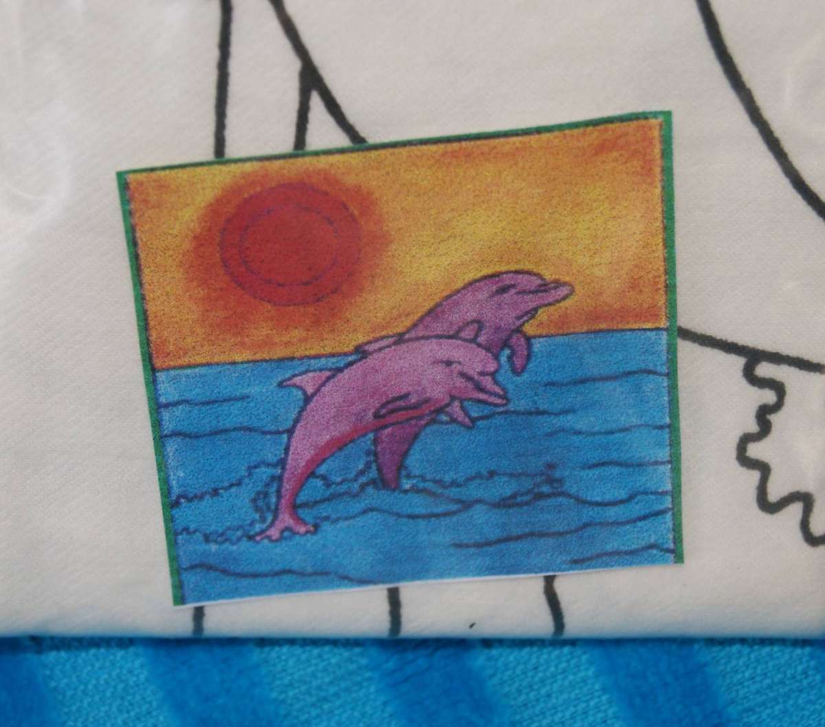 2x Fabric Painting Dolphins