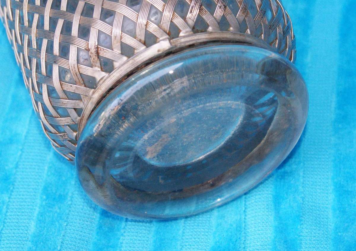 Vintage Glass and Mesh Soda Siphon