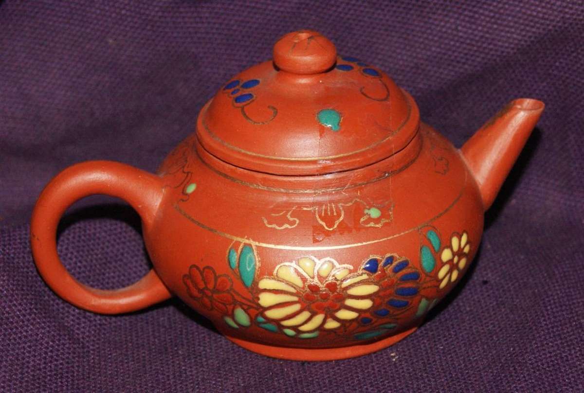 Vintage Yixing Enameled Teapot