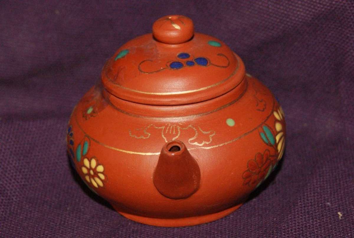 Vintage Yixing Enameled Teapot
