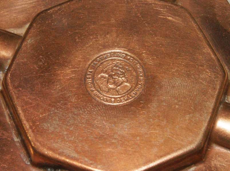 Vintage "Central African Rhodes centenary exhibition 1953" copper ashtray