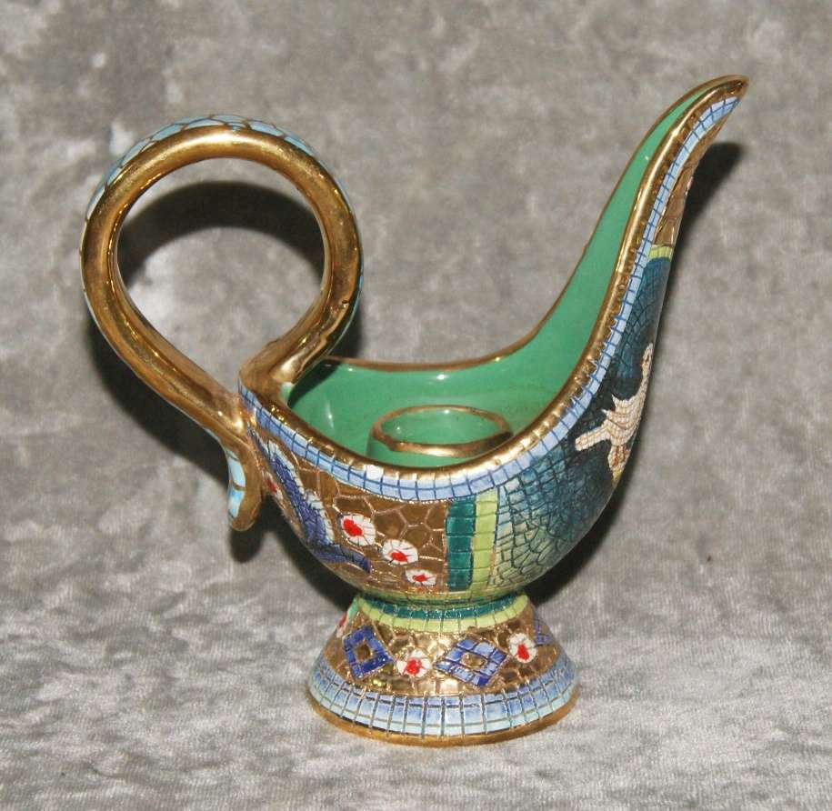 Vintage Giallem V.G Deruta candle holder