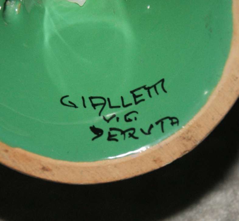 Vintage Giallem V.G Deruta candle holder