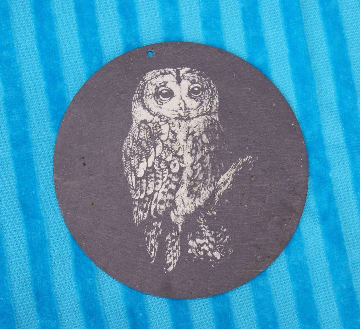 Vintage Hand Painted Owl on Slate