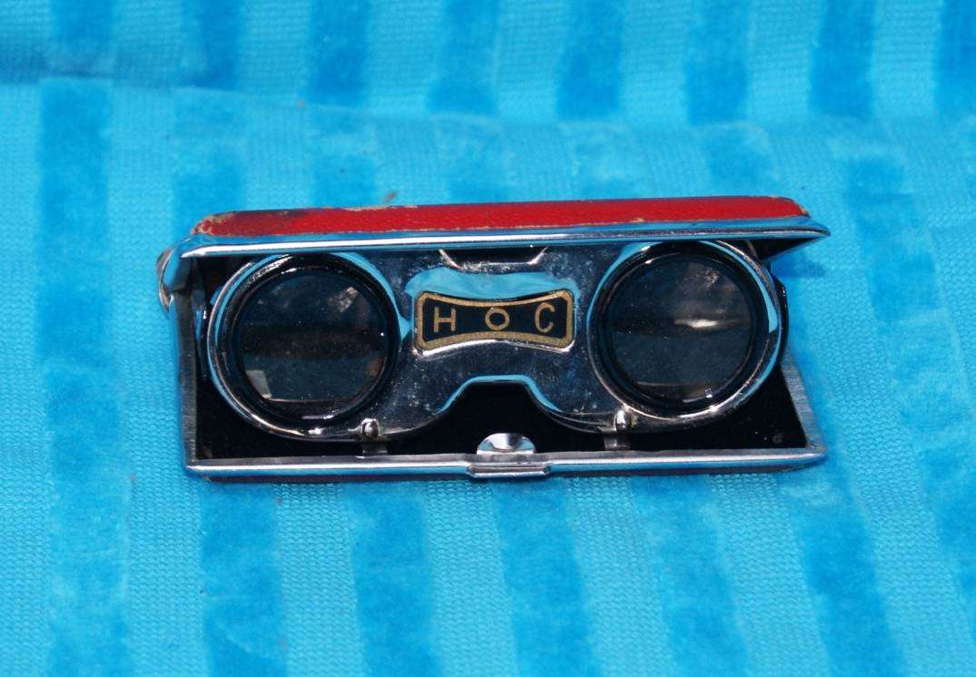 Vintage HOC Opera Glasses in Folding Case