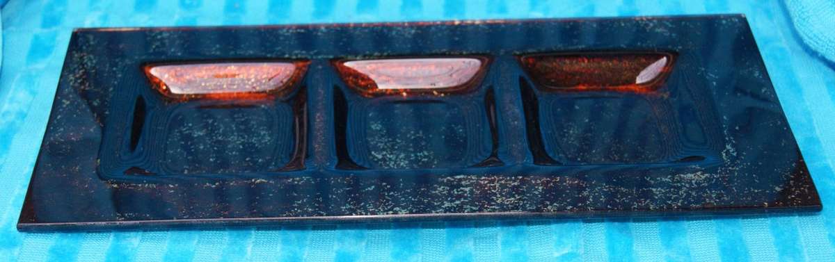 Bronze Glass 3 Division Snack Dish