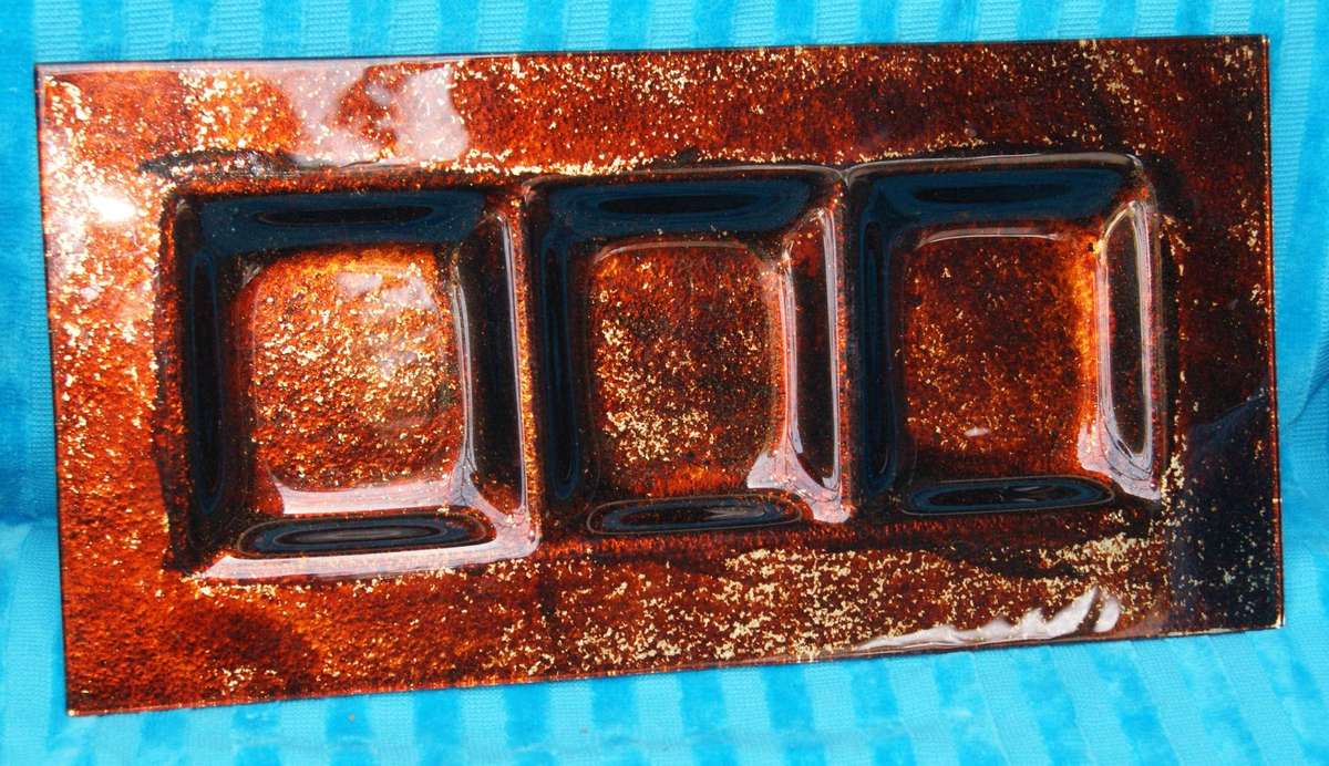 Bronze Glass 3 Division Snack Dish