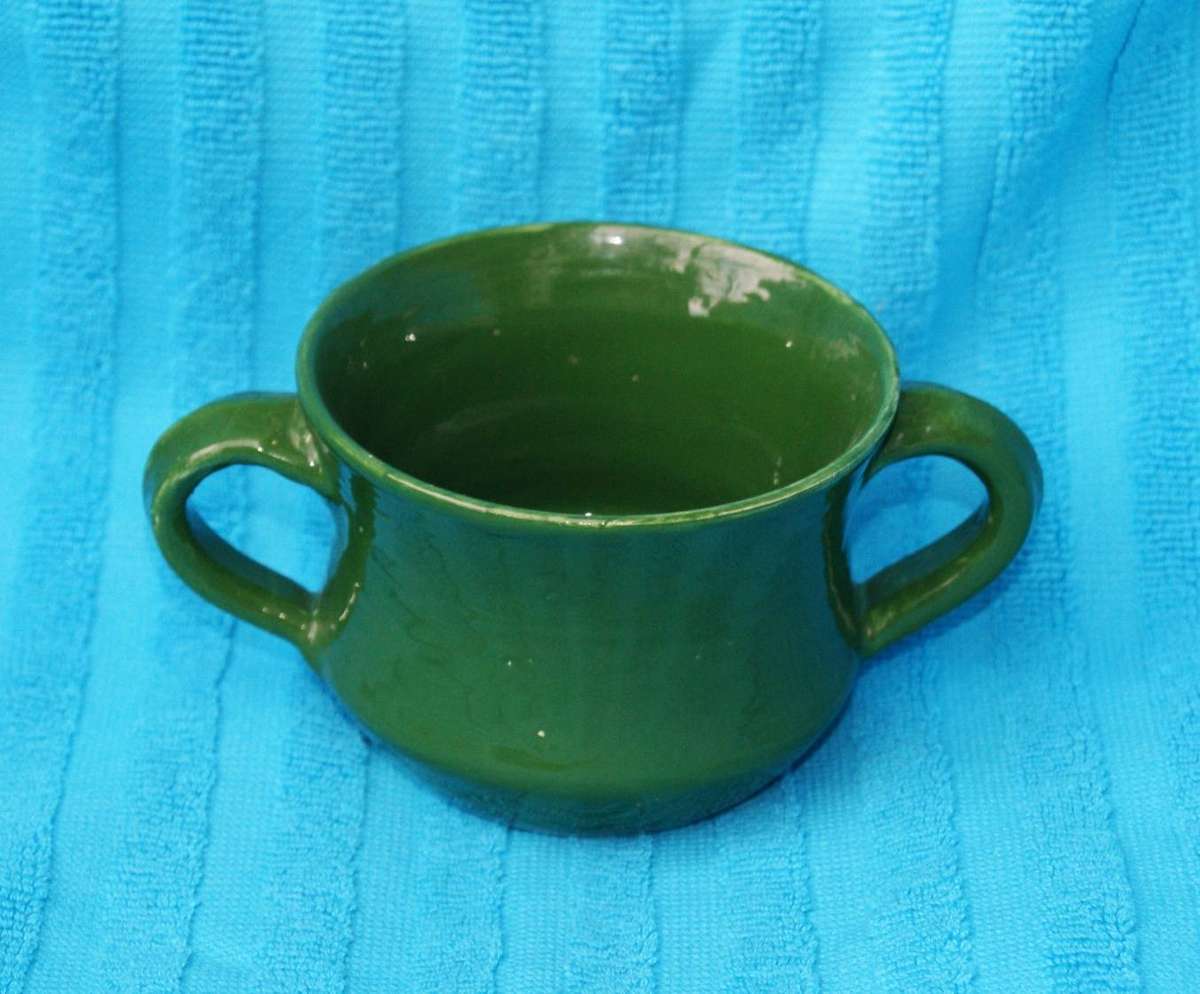 Vintage 2 Handled Ceramic Soup Cup