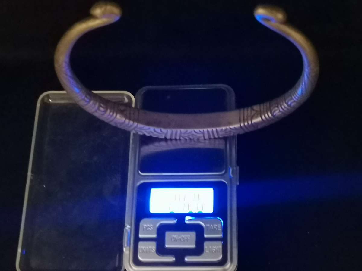 Solid Silver Antique Neck torq bangle. 242 grams!!!