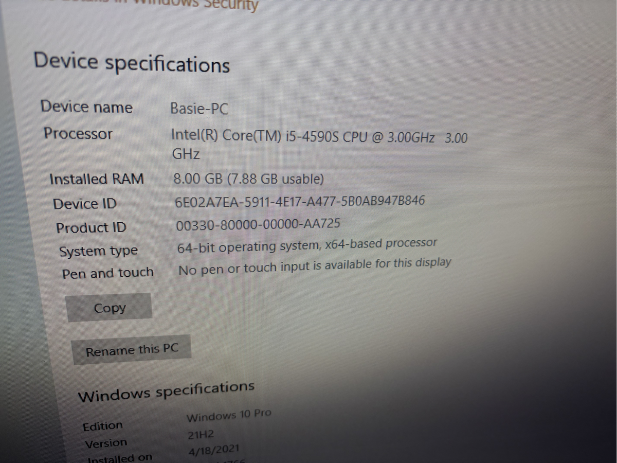 i5-4590s with 8gb Ram in a Cooler Master case