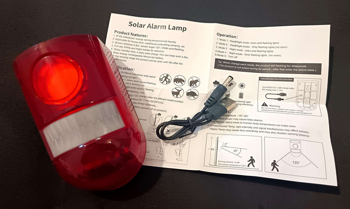 Solar Alarm with motion sensor