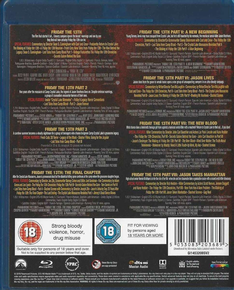 Friday the 13th part 1 to 8