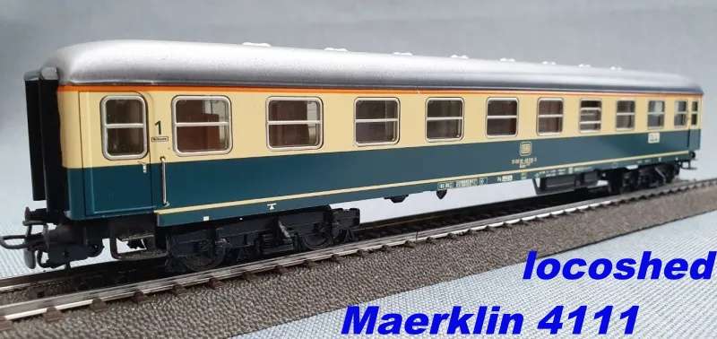 H0gge 1/87  1st class DB  D-Zug/Express Coach 1st class, cream+blue, mint in orig.box Maerklin 4111