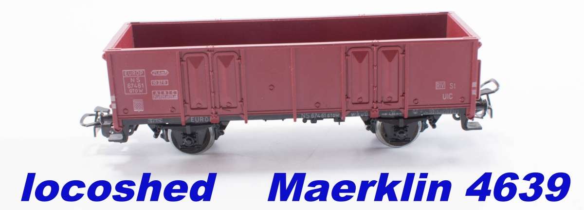 H0 gauge 1/87  2-axle 83 mm high-sided open goods wagon, mint in orig.box Maerklin 4639