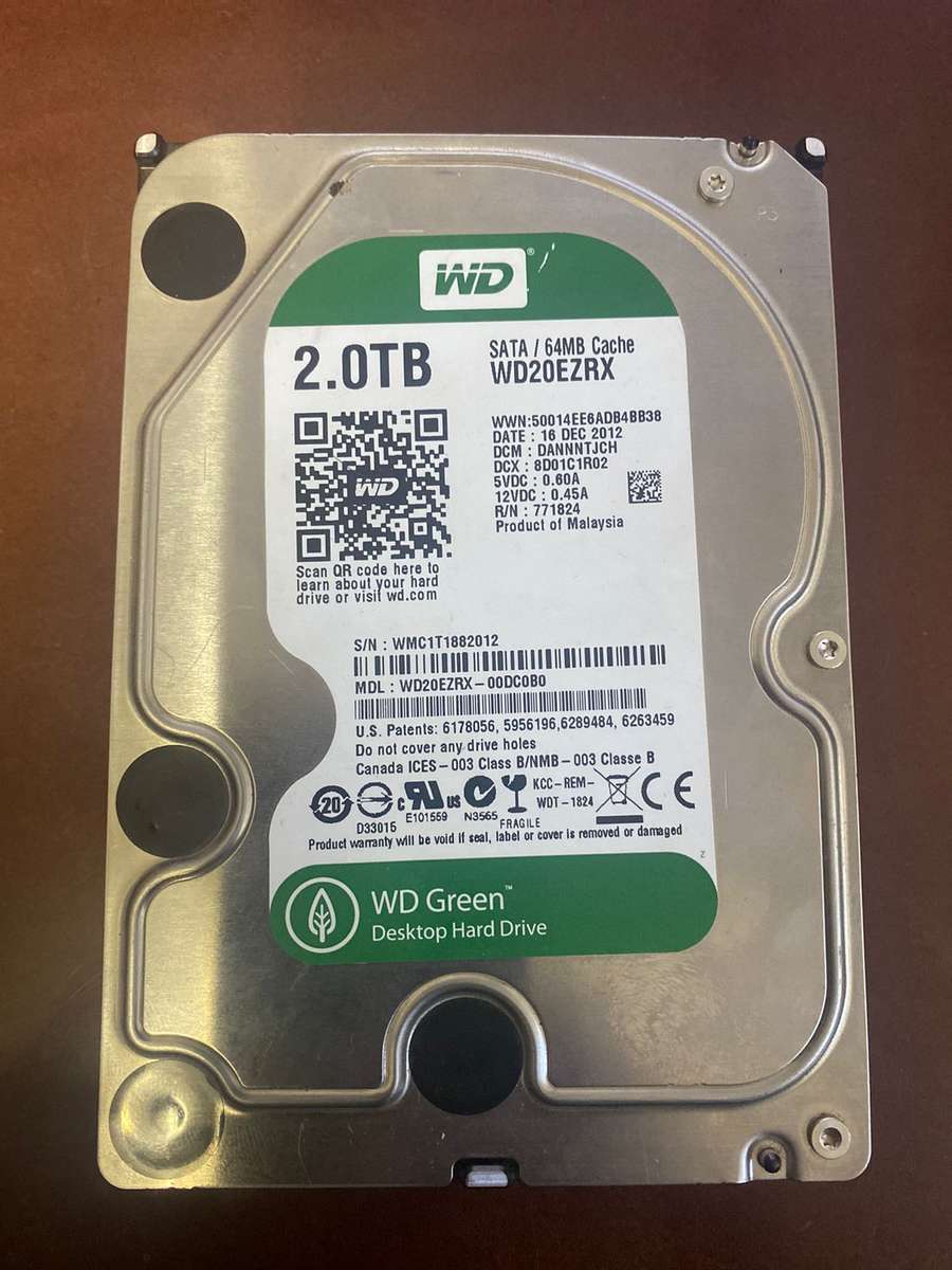 Western Digital Caviar Green WD20EZRX 6.0Gb/s 2000GB / 2TB  64MB SATA IntelliPower Hard Drive