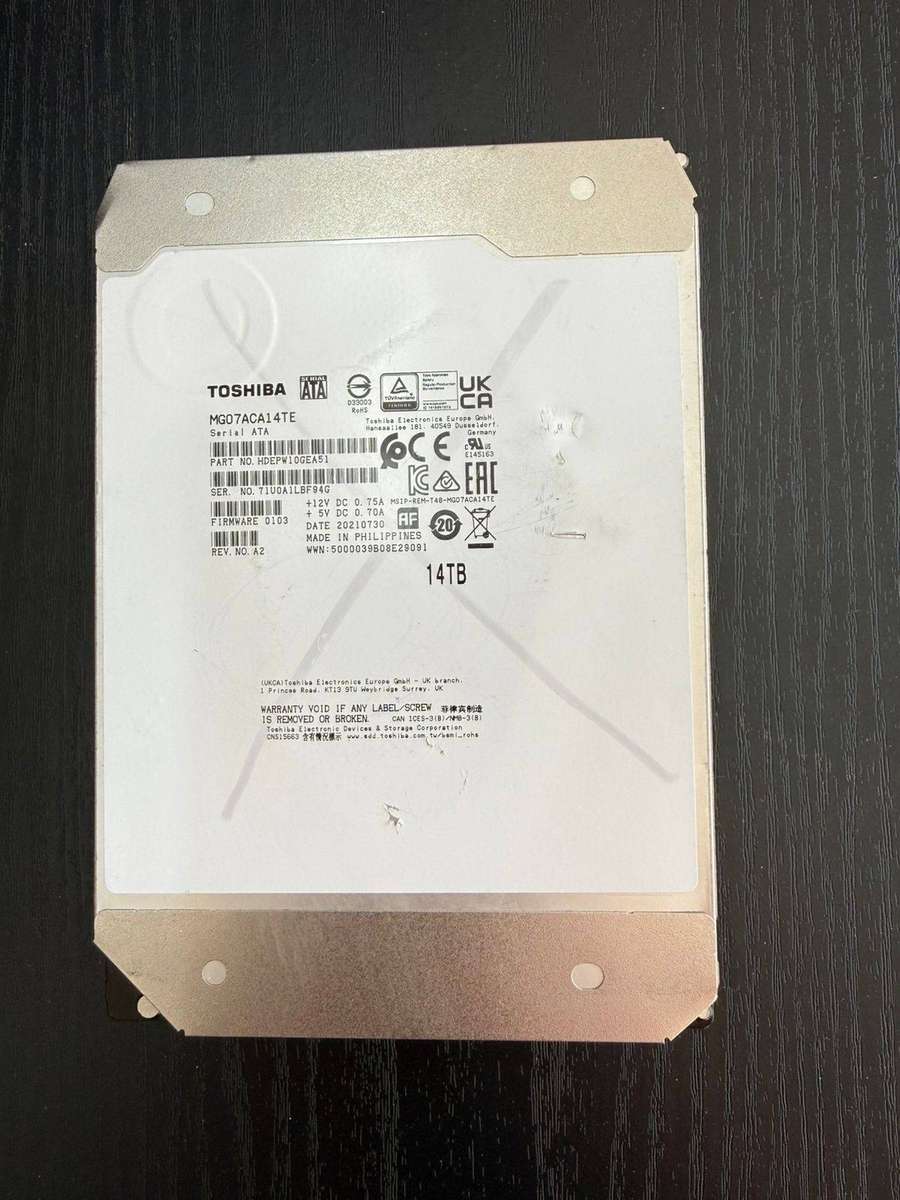 14TB SATA6.0Gb/s 3.5"7200RPM Enterprise HDD Internal HDD MG07ACA14TE Toshiba