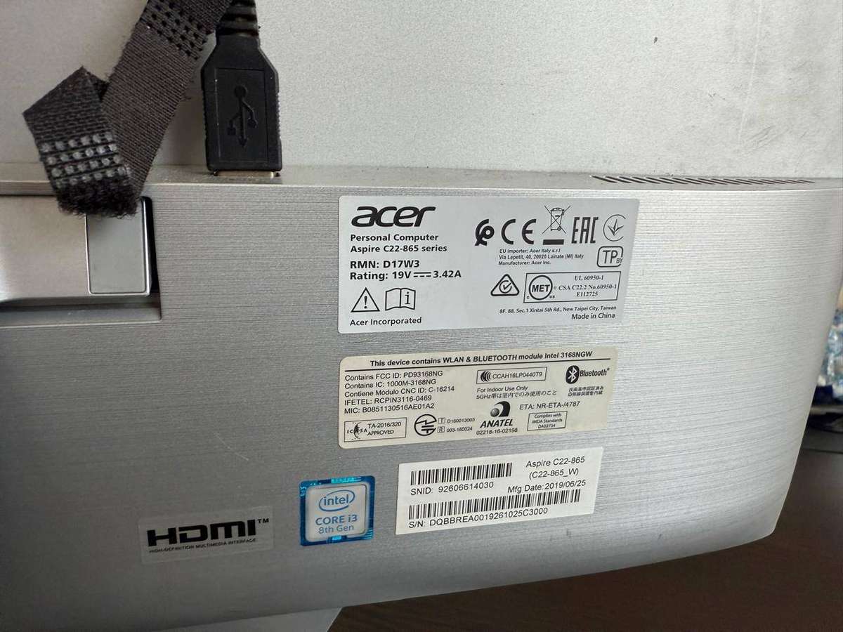  Auction Listing  Acer Aspire C22-865 All-in-One PC
