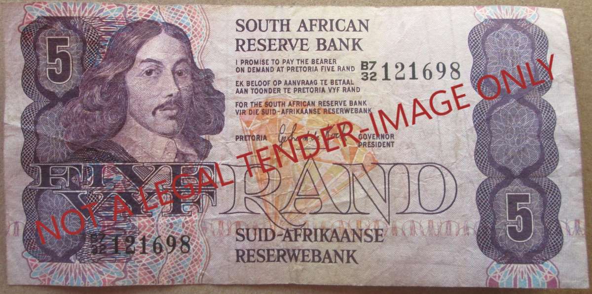Five Rand South Africa Serial Nr B7 32 121698