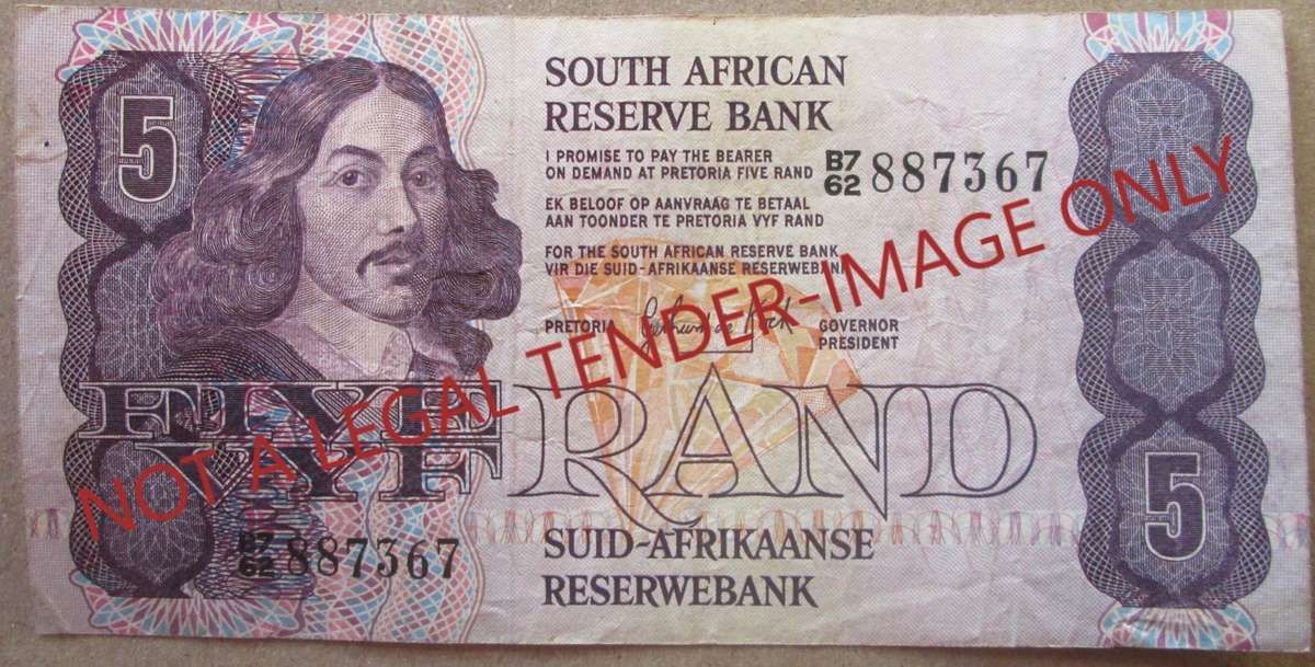 Five Rand South Africa Serial Nr B7 62 887367