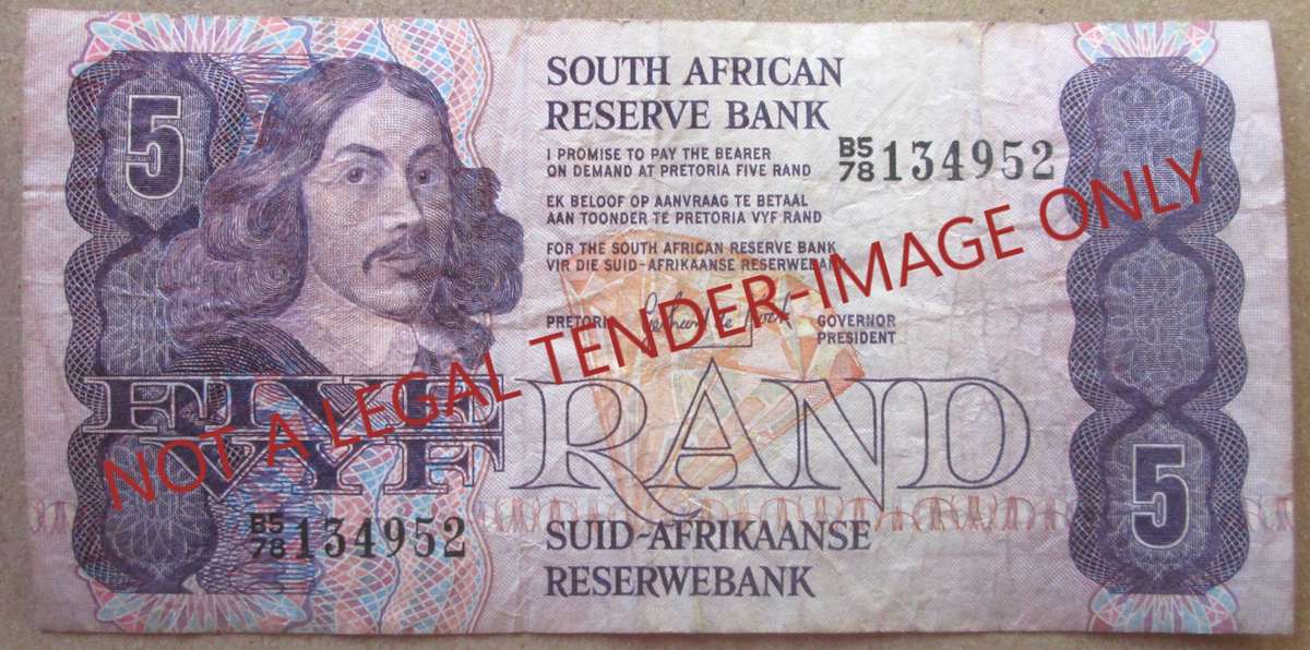 Five Rand South Africa Serial Nr B5 78 134952