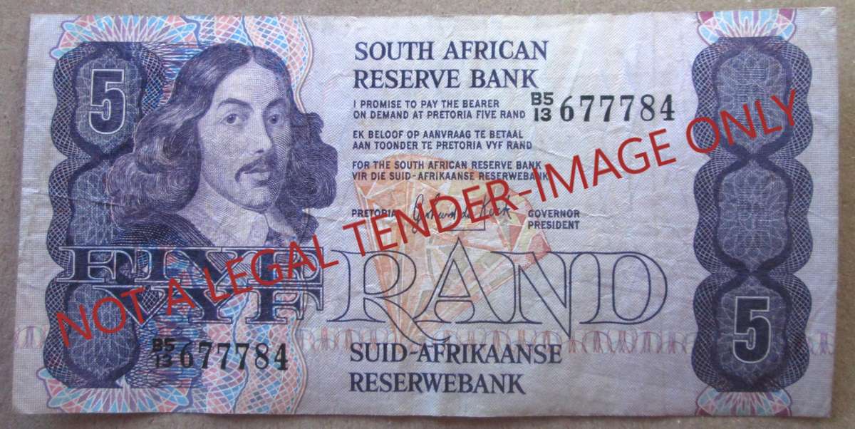 Five Rand South Africa Serial Nr B5 13 677784