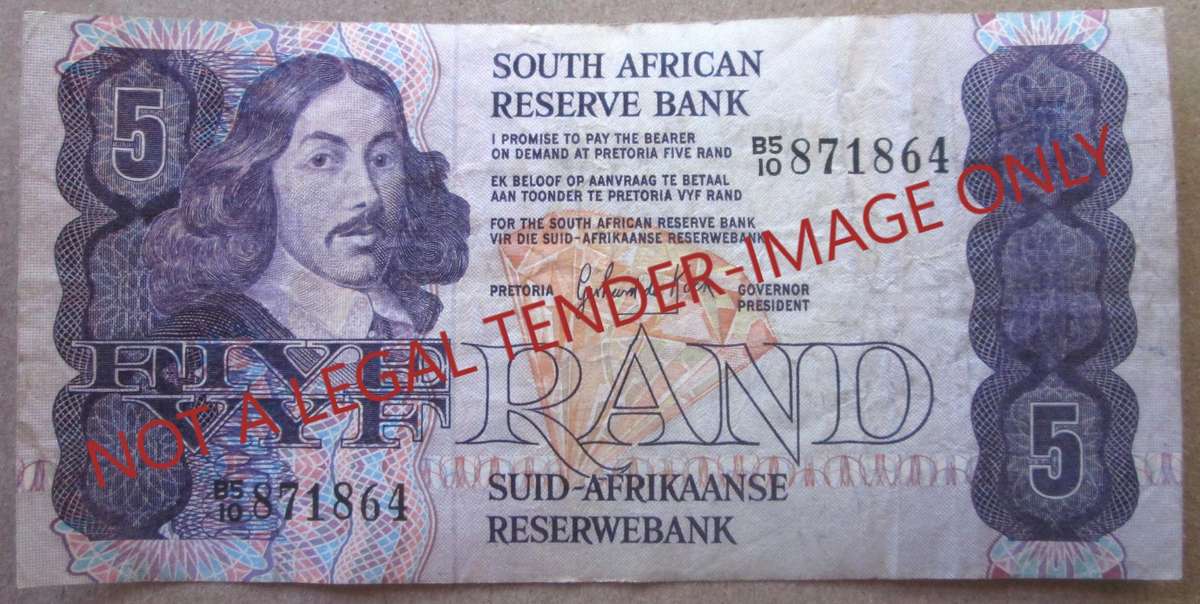 Five Rand South Africa Serial Nr B5 10 871864
