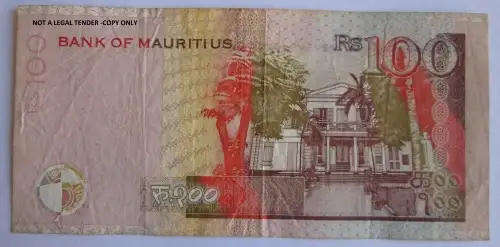 1999 Mauritius 100 Rupees Serial No AA689485