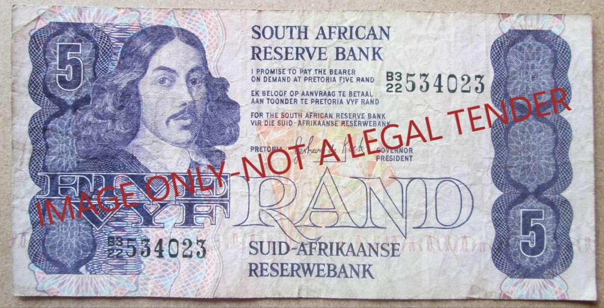 Five Rand Republic of South Africa Serial nr B3 22 534023