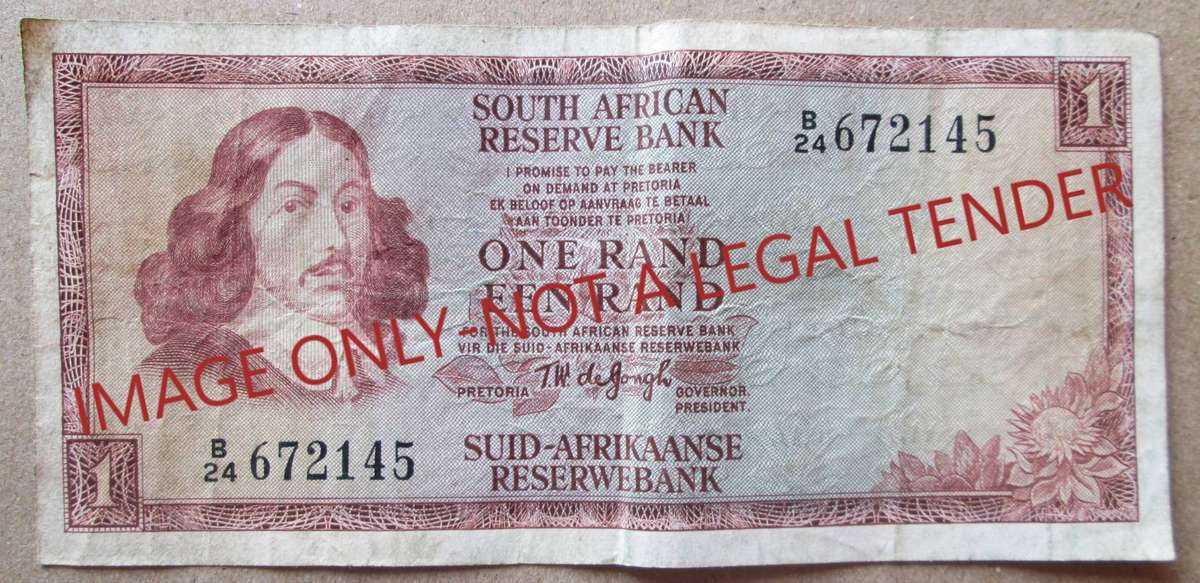 One Rand Republic of South Africa Serial Nr B24 672145
