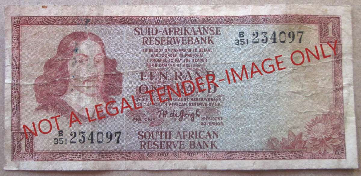 One Rand South Africa Serial Nr B351 234097