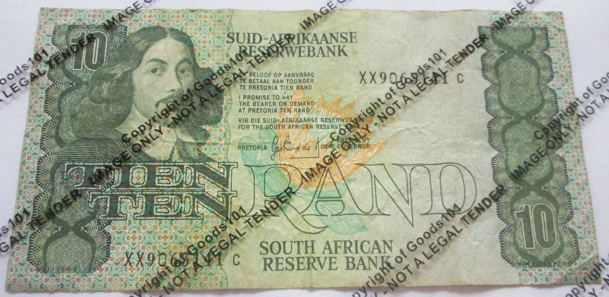 Ten Rand Republic of South Africa Serial Nr XX9063141 C Replacement Note