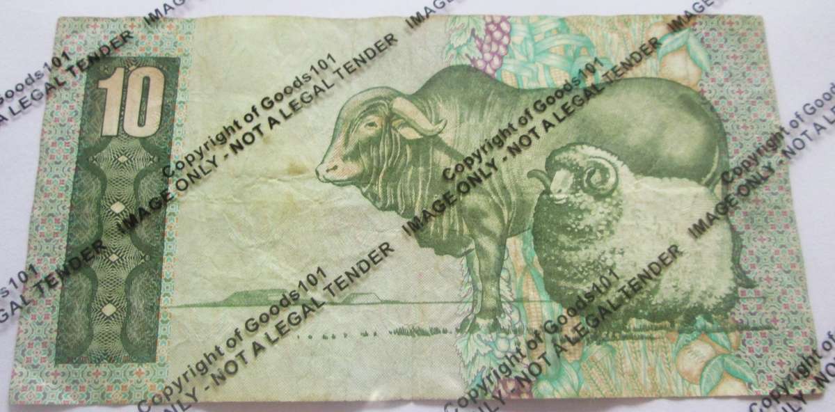 Ten Rand Republic of South Africa Serial Nr XX9063141 C Replacement Note