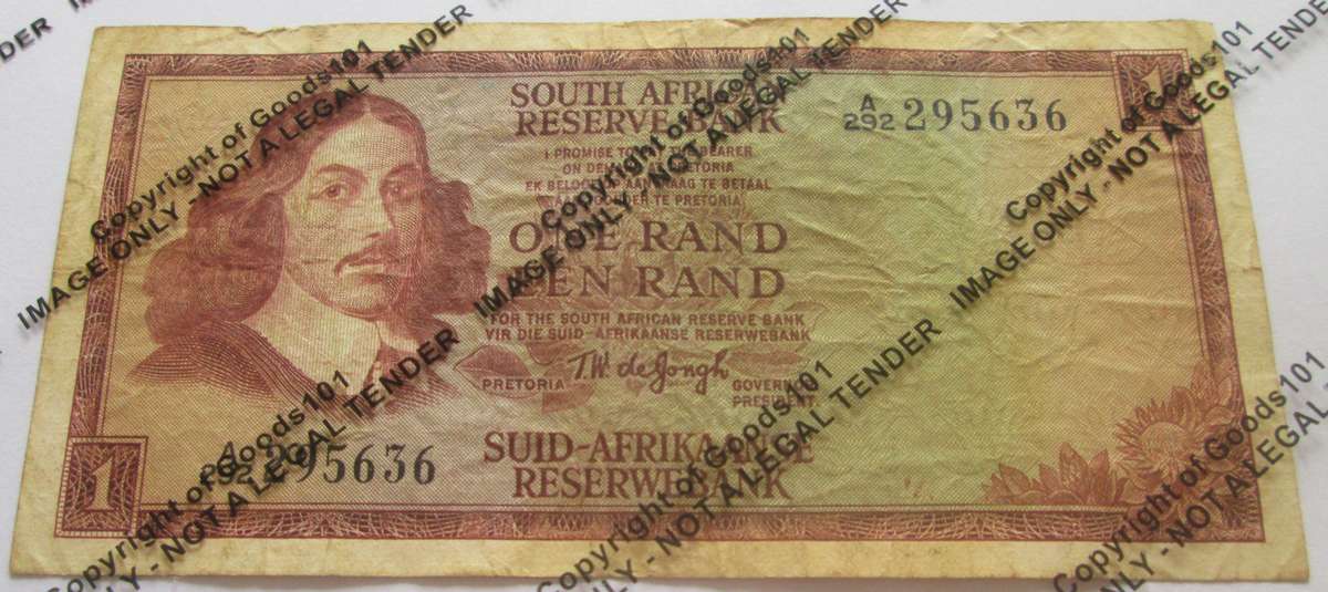 One Rand Republic of South Africa Serial Nr A292 295636