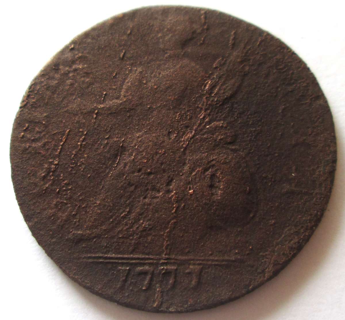 1777 United Kingdom Half Penny Ancient Coin