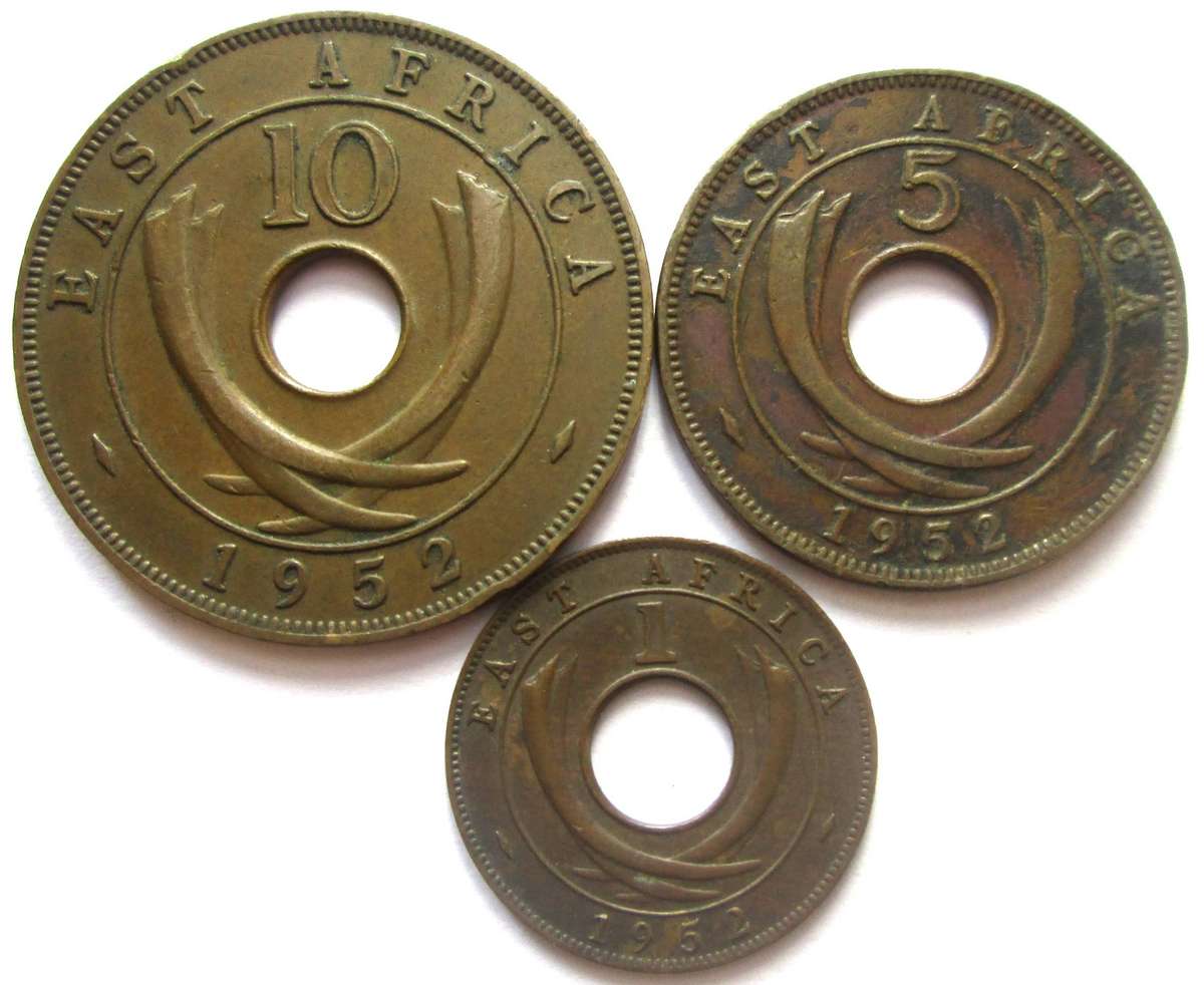 1952 East Africa 1/5/10 Cents