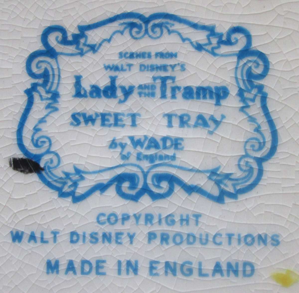 1950 - 1960 Lady and the Tramp Wade Sweet Tray