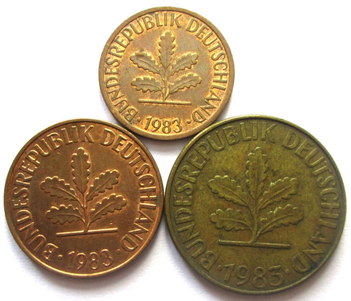 1983 Germany 1/2/10 Pfennigs