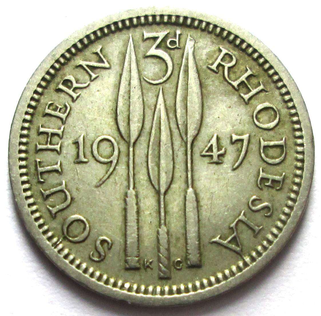 1947 Southern Rhodesia 3 Pence