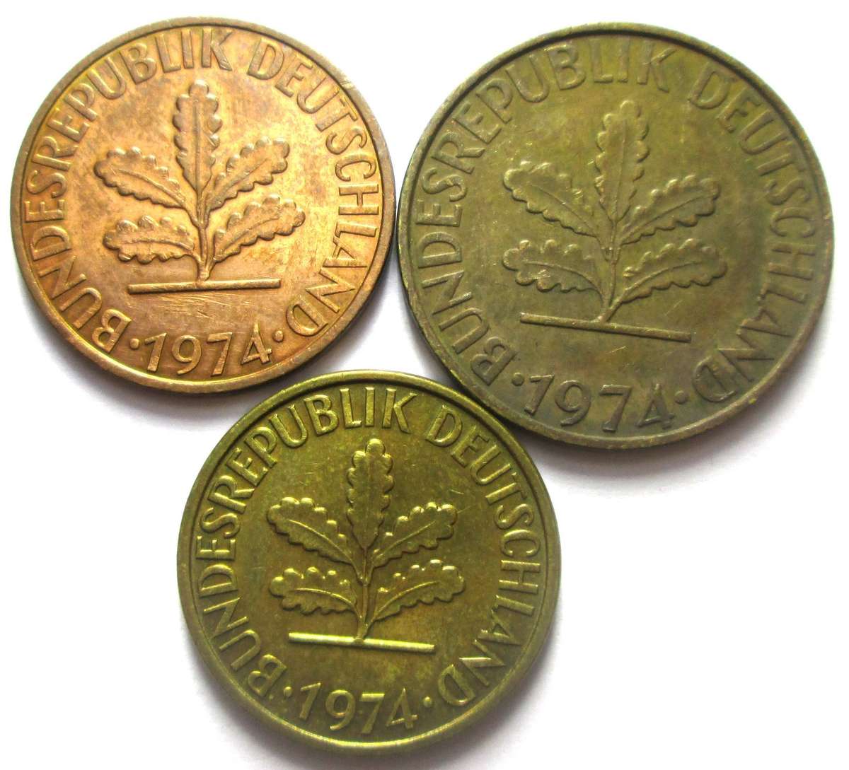 1974 Germany 2/5/10 Pfennigs